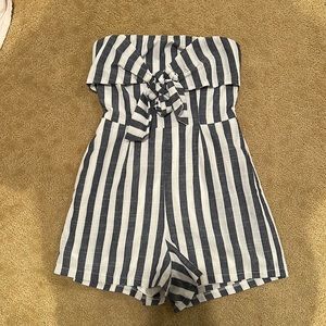 Linen stripped romper! So cute!